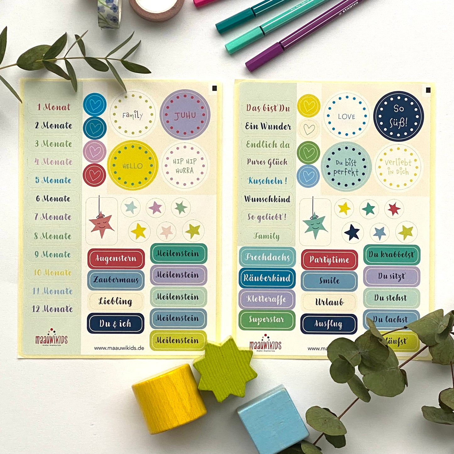 Stickerbogen für Babyalbum