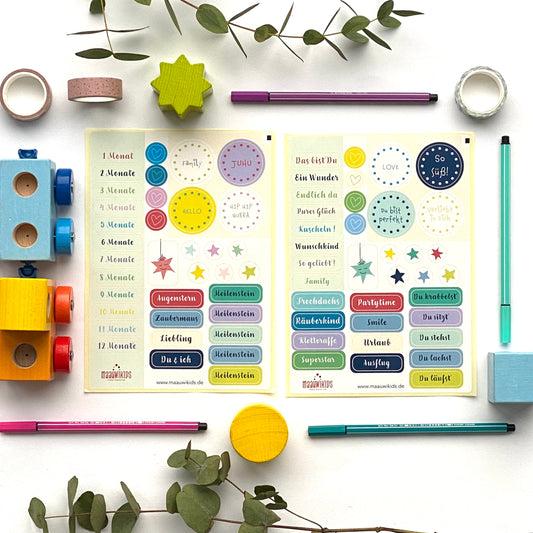 Stickerbogen für Babyalbum