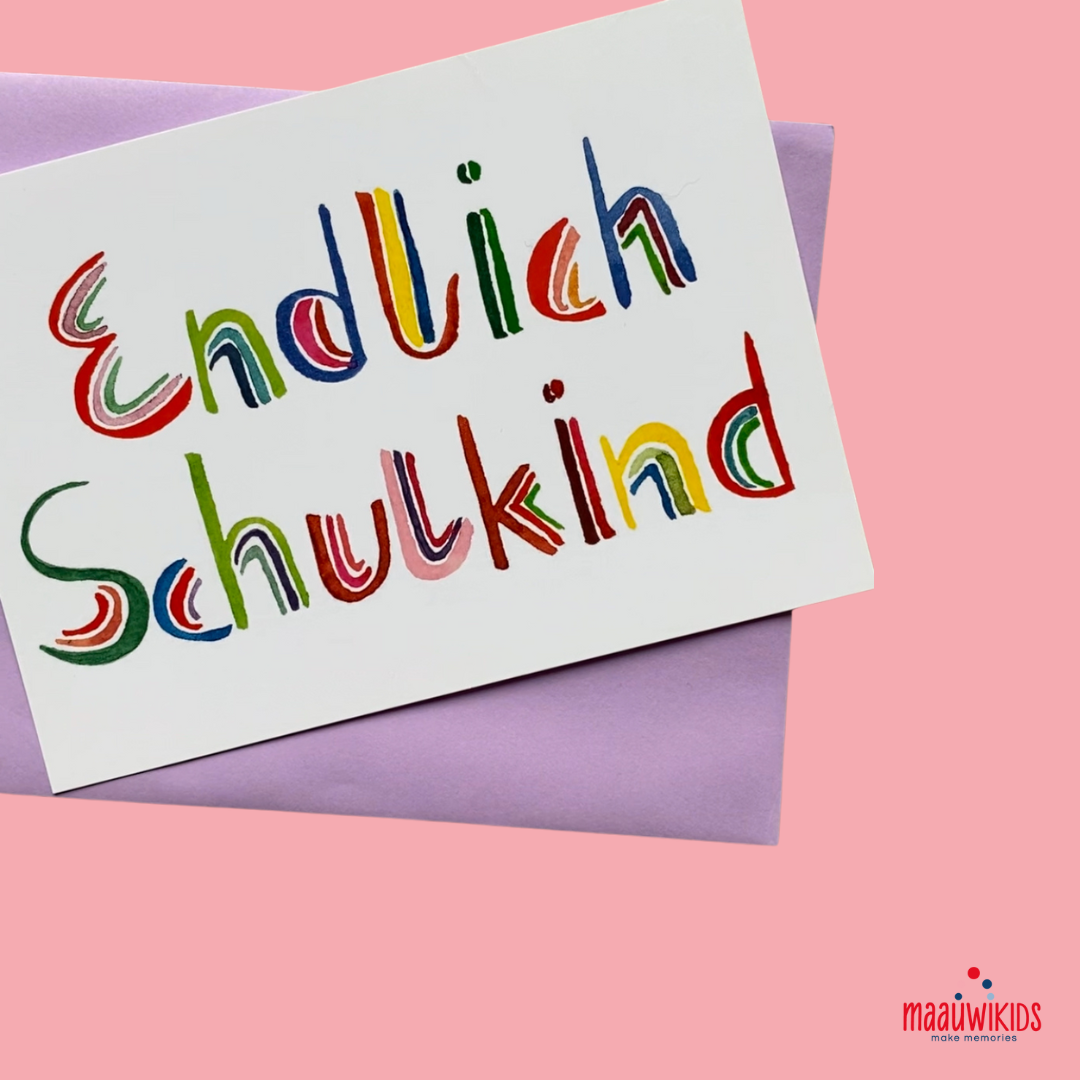Karte zur Einschulung "Handlettering"