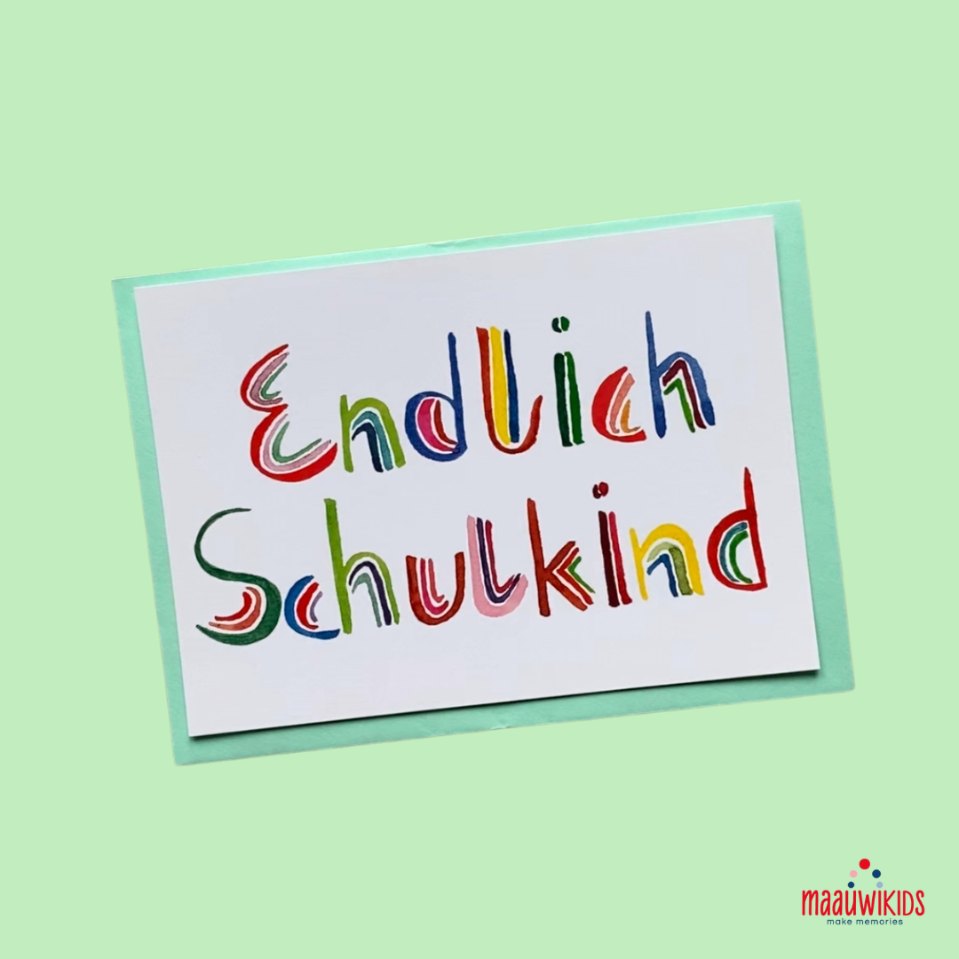 Karte zur Einschulung "Handlettering"