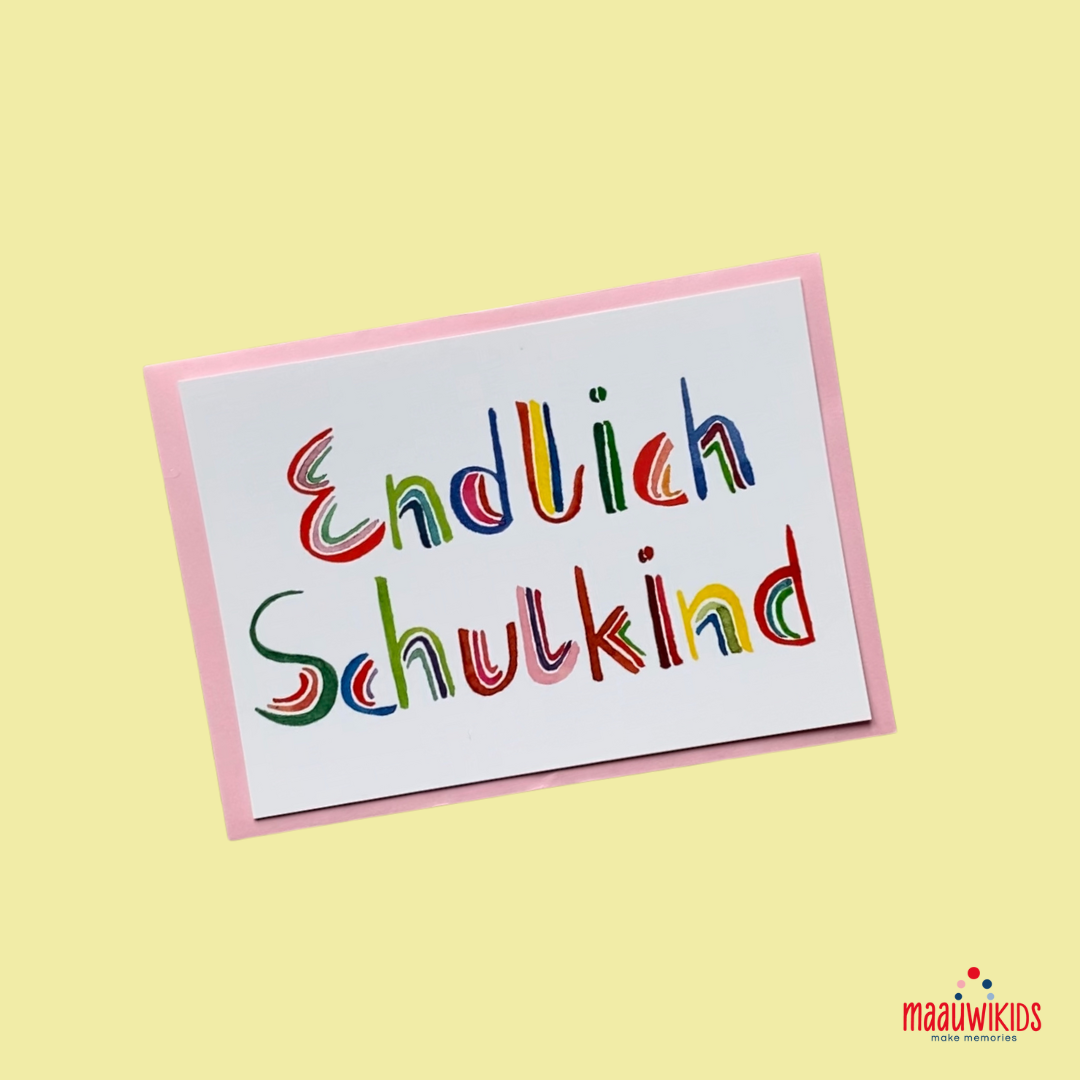 Karte zur Einschulung "Handlettering"