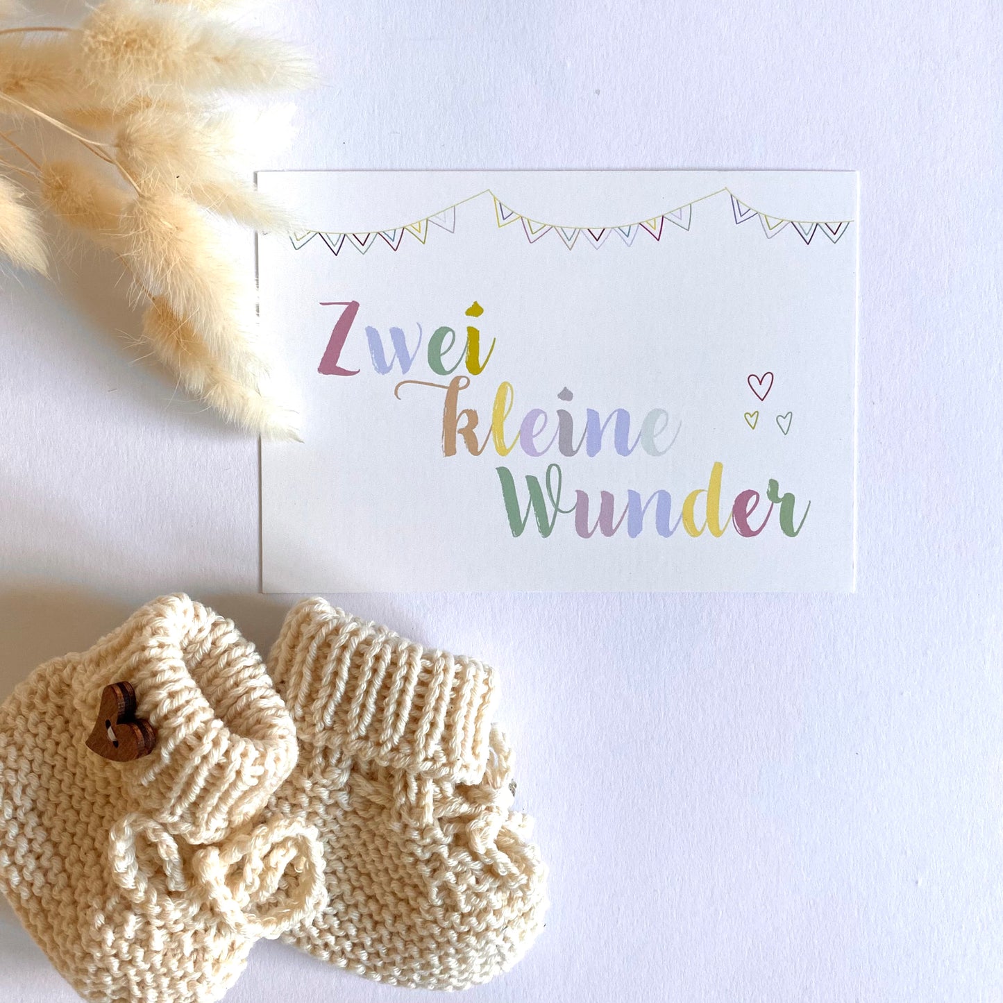 Karte zur Geburt von Zwillingen - "Zwei kleine Wunder"