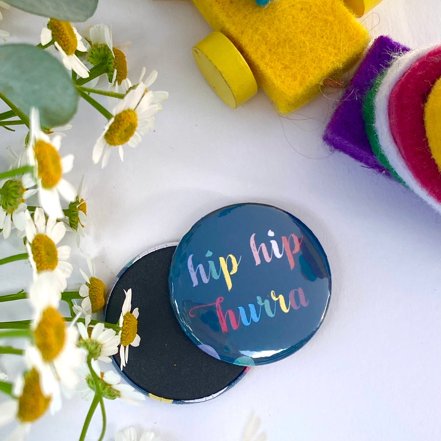 Magnet Button Hip Hip Hurra