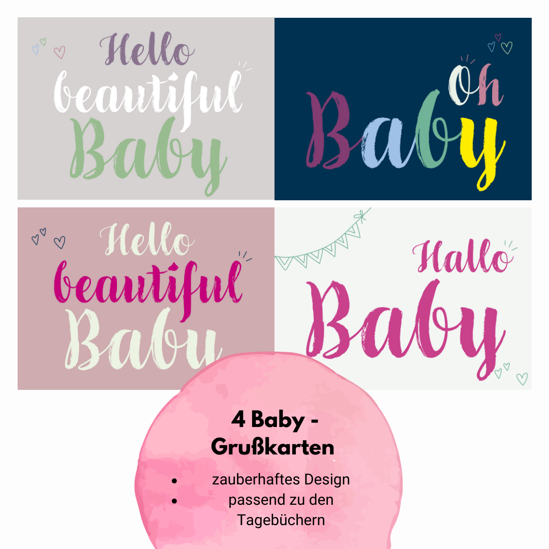 Erinnerungsbuch Set Grußkarten Baby