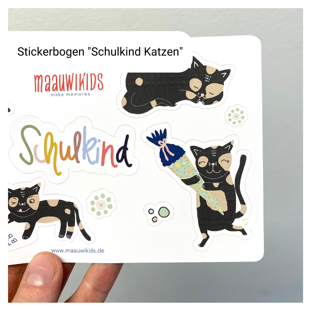 Sticker "Katzen Schulkind" zur Einschulung