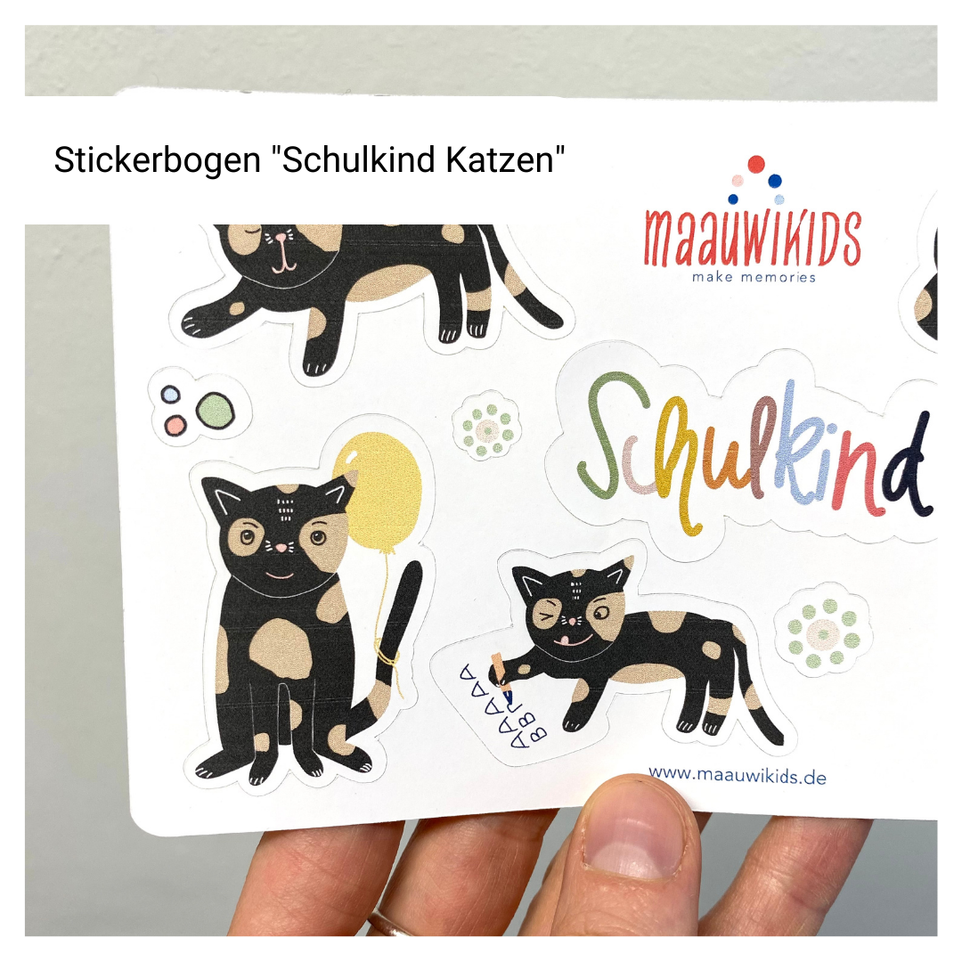 Sticker "Katzen Schulkind" zur Einschulung