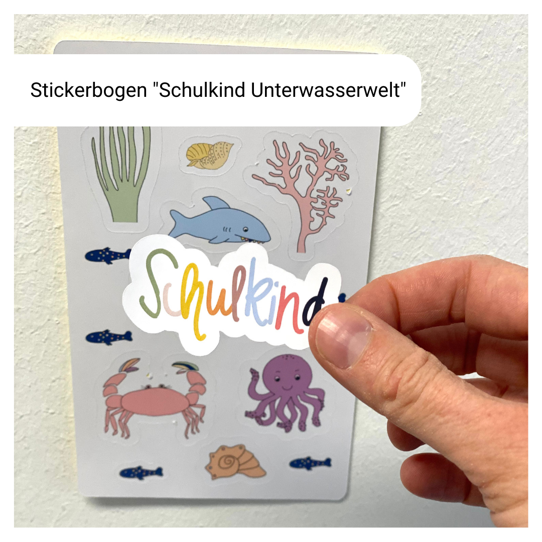 Sticker "Unterwasserwelt Schulkind" zur Einschulung