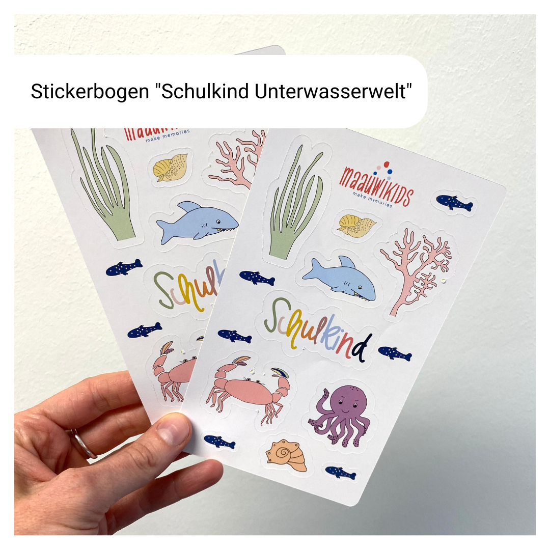 Sticker "Unterwasserwelt Schulkind" zur Einschulung