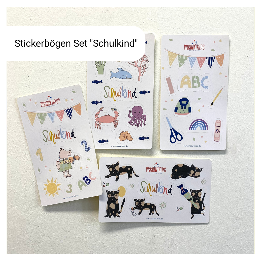 Stickerbogen SET "Schulkind" zur Einschulung