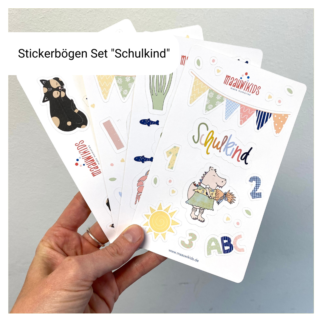 Stickerbogen SET "Schulkind" zur Einschulung