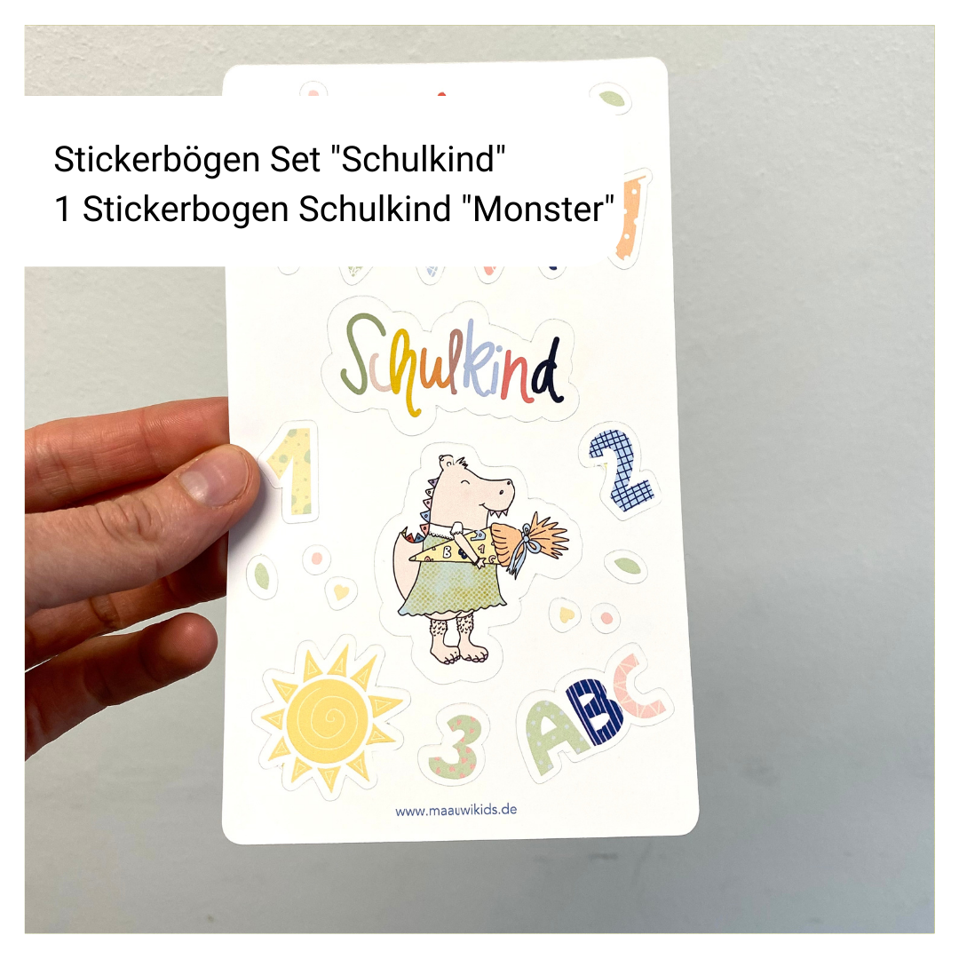 Stickerbogen SET "Schulkind" zur Einschulung
