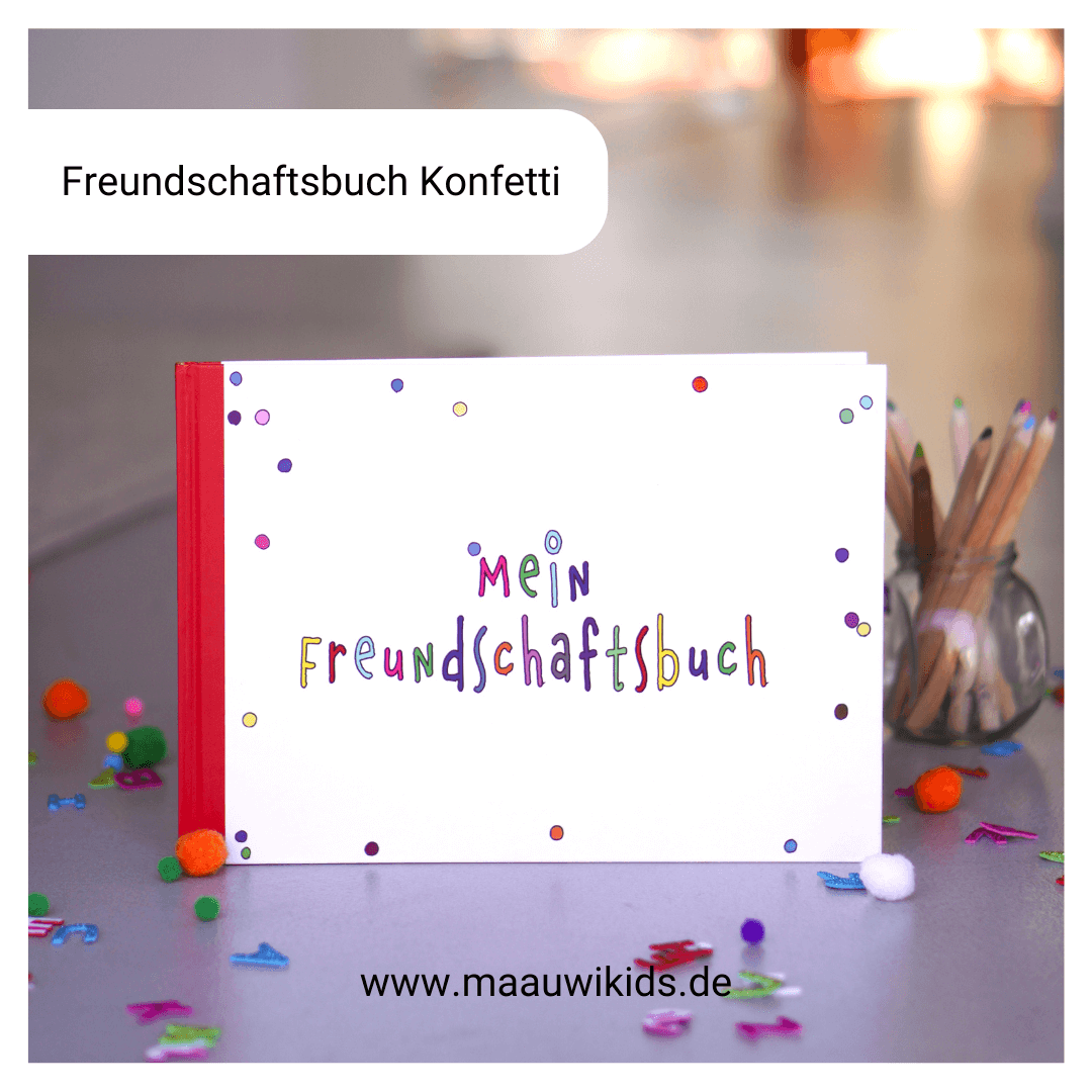 Set Freundschaftsbuch + Tasche "Konfetti"