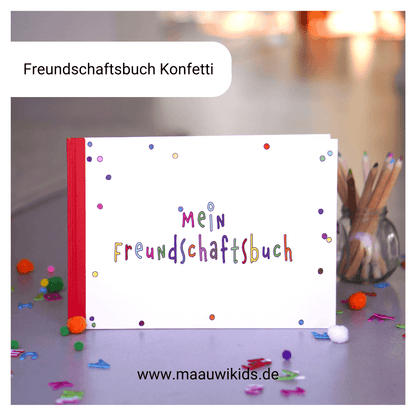 Set Freundschaftsbuch + Tasche "Konfetti"