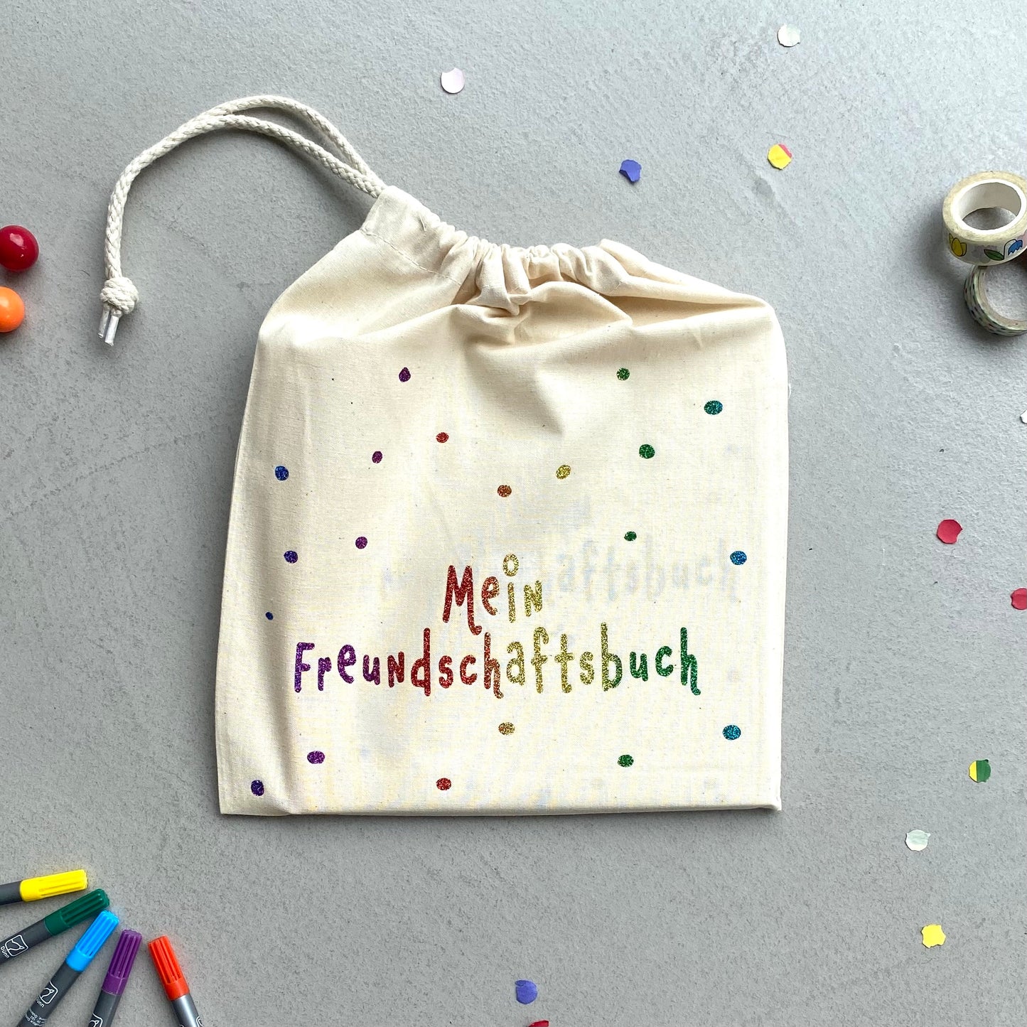 Set Freundschaftsbuch & Tasche "Pünktchen"