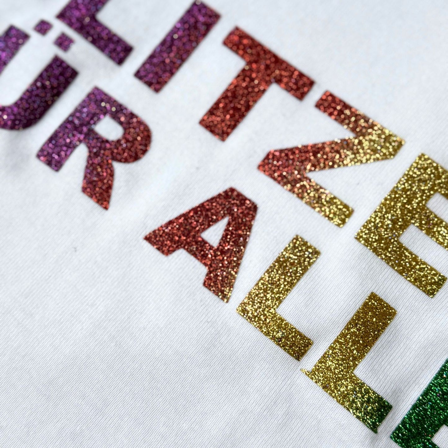 Longsleeve Shirt weiß mit Glitzer-Aufdruck