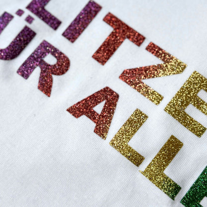 Longsleeve Shirt weiß mit Glitzer-Aufdruck