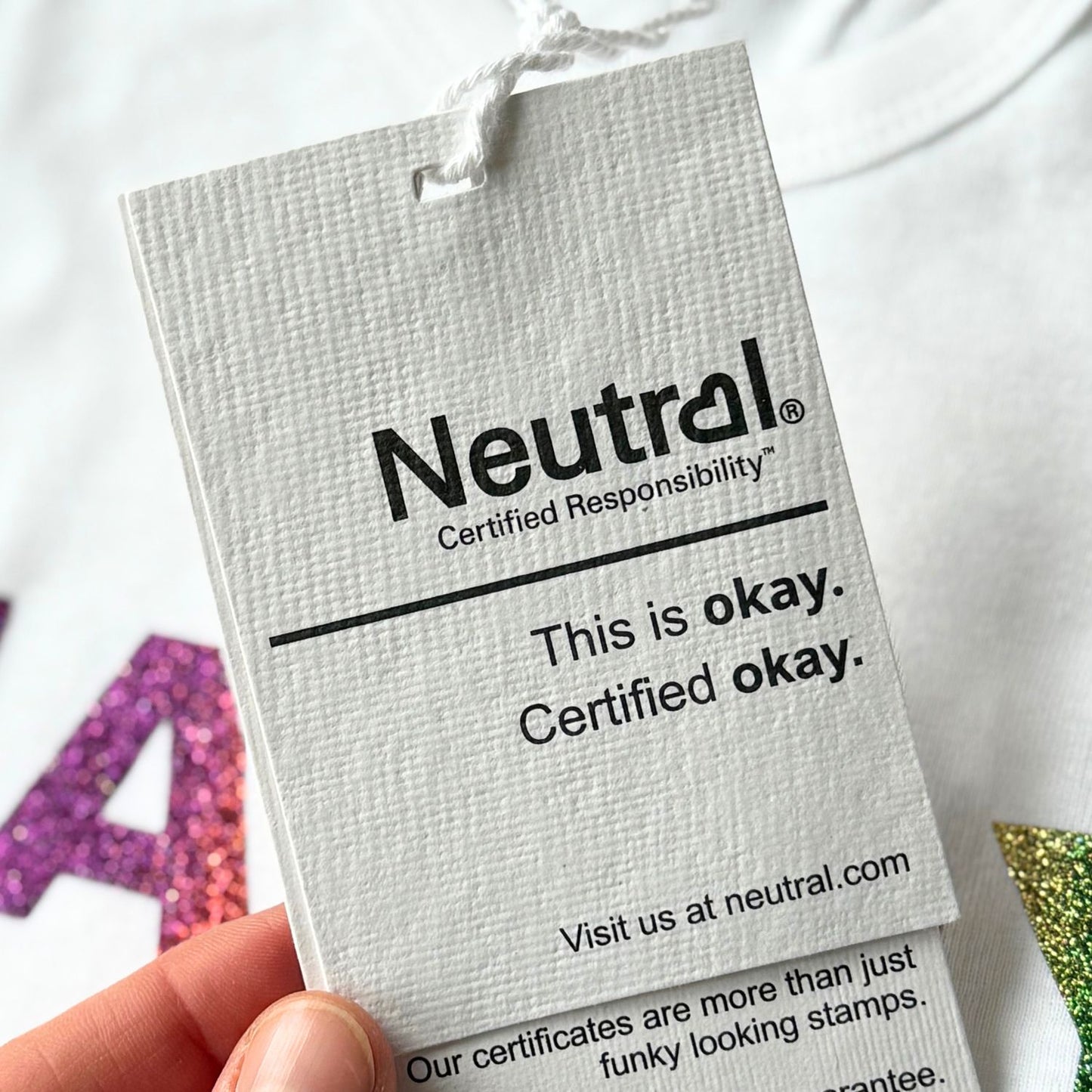 Longsleeve Shirt weiß mit Glitzer-Aufdruck