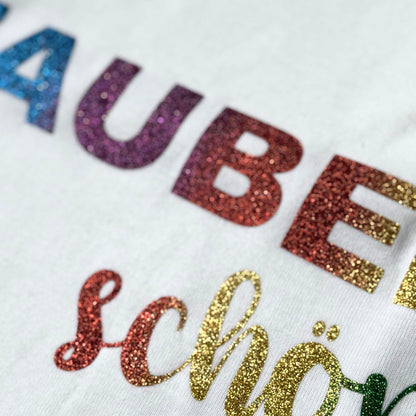 Longsleeve Shirt weiß mit Glitzer-Aufdruck