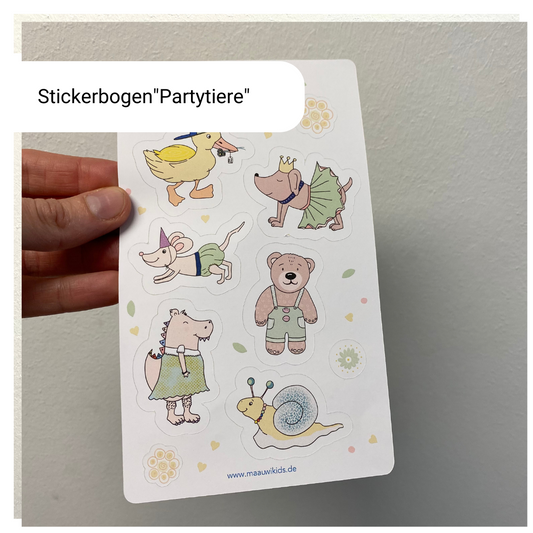 Sticker "Partytiere" zum Geburtstag oder zur Einschulung