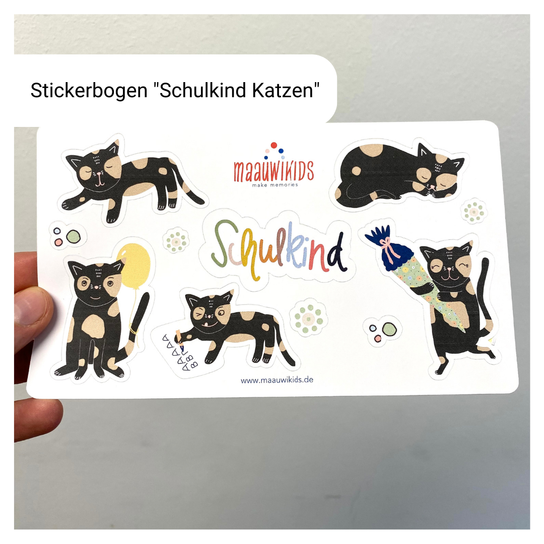 Sticker "Katzen Schulkind" zur Einschulung