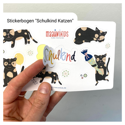 Sticker "Katzen Schulkind" zur Einschulung