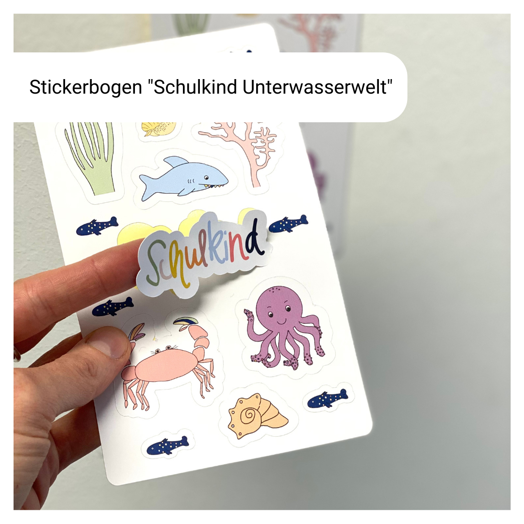Sticker "Unterwasserwelt Schulkind" zur Einschulung