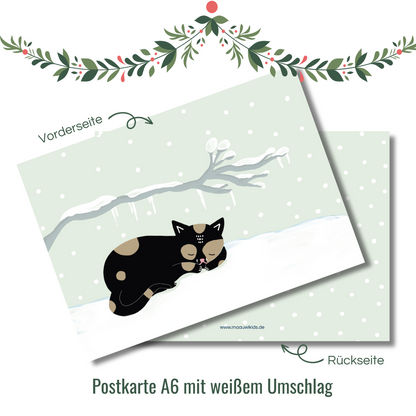 Weihnachtskarte Kätzchen