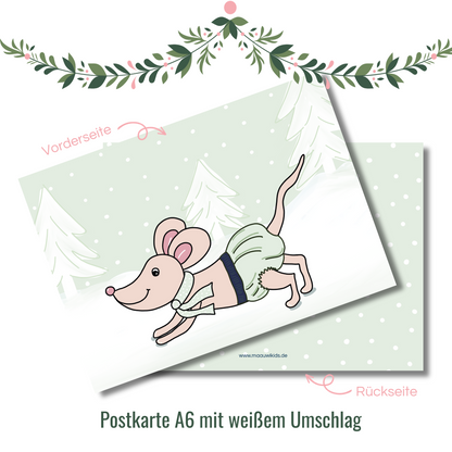 Weihnachtskarte Maus