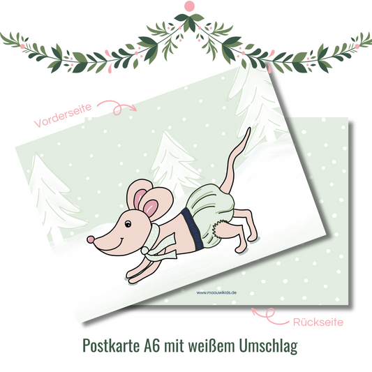 Weihnachtskarte Maus