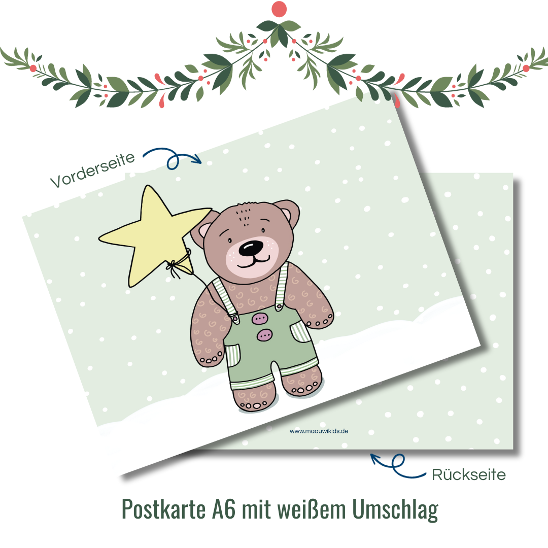 Weihnachtskarte Bär